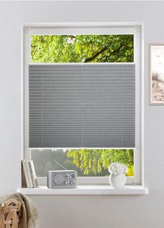 OTTO home Plissee Willa, verdunkelnd, ohne Bohren, verspannt, Klemmfix, NEUHEIT in Leinenoptik