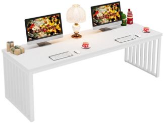 Tribesigns Schreibtisch 180 cm Computertisch Tisch Bürotisch mit Metallgestell (ohne Stuhl)