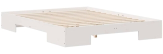 vidaXL Bodenbettgestell Weiß 160 x 200 cm Massivholz Kiefer 873023