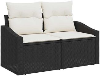 vidaXL Garten-Sofa mit Kissen 123 x 62 x 69 cm Poly-Rattan 42006782