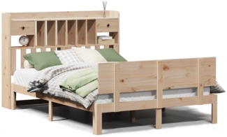 vidaXL Massivholzbett mit Regal ohne Matratze 160x200 cm Kiefer 3322696