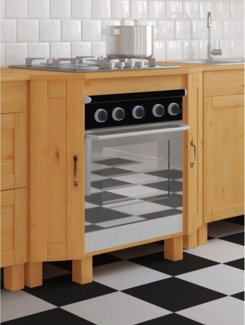 loft24 Herdumbauschrank Dennis Kiefer Massivholz, Landhausstil, 2 Türen mit Stauraum