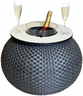 COOTAB Cooler Table MILANO Beistelltisch mit Acryl-Kühler - Anthrazit/Champagner