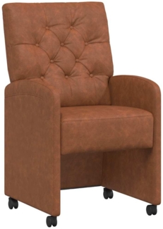 vidaXL Esszimmerstühle mit Rollen 2 pcs Braun 58 x 67 x 97 cm 42017858