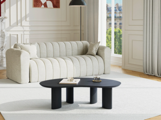 Vente-unique - Couchtisch mit Eschenfurnier - Schwarz - CALYNOR