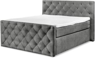 Boxspringbett SANSIBAR ITZEHOE LF 180x200 cm grau Box-Spring-Bett Doppelbett