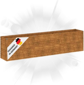 DELUKE® Hochbeet aus Cortenstahl AKSEL unten offen Hochbeet Metall Pflanzenbeet Metall Gartenbeet Blumenbeet Beet hoch Frühbeet für Garten Gemüsebeet, 291x50x69cm