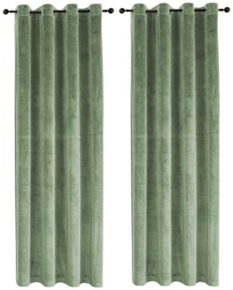 Haus und Deko Gardine Vorhang 2er Set Ösen Verdunkelung 140x245 cm Samt weich blickdicht, Ösen (2 St), Polyester