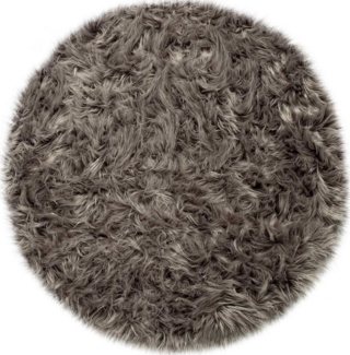 Paco Home Fellteppich Playa 960, rund, Höhe: 64 mm, Kunstfell, Flokati-Optik, Hochflor, weich und flauschig, Uni-Farben