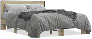 vidaXL Bettgestell Sonoma-Eiche 120x190 cm Holzwerkstoff und Metall 3280118