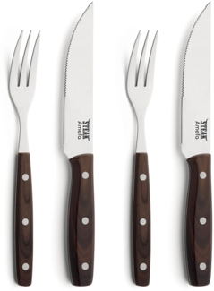 Amefa PORTERHOUSE Steakbesteck Set 4-teilig holz hochglanzpoliert