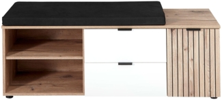 Schuhbank vito Senyo , Holzwerkstoff , Weiß, Holzfarben , 134 x 51 x 38 cm