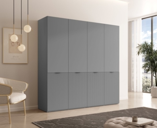 MOEBLO Drehtürenschrank MINEWRA NOVA 200 (4 türig Schrank Garderobe, Schlafzimmer, Drehtürenschrank, Falttürenschrank, Schrank mit Einlegeböden und Kleiderstange) (BxHxT): 202 x 200 x 51 cm