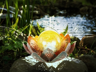 Solarleuchte LED Solarlampe Außen Metall Garten Gartendeko Schalter 33655