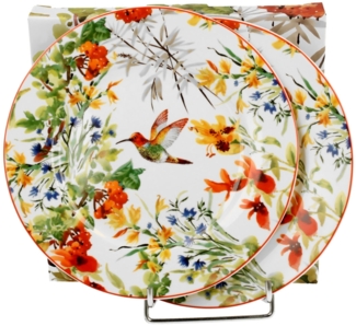 DUO Flowers Classic Dessertteller 2er Set LINNEA aus New Bone China Porzellan