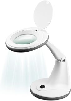 goobay 60366 LED Lupenleuchte/Lupenlampe mit Standfuß/Standlupe mit Licht / 6 W Leistungsaufnahme/Farbtemperatur 6500 K/Lichtstrom 450 lm/Betriebsspannung 230 V (AC) / Weiß