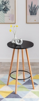 DELUKE® Stehtisch Ø 60cm innen REJA - 107cm Hoch, Skandinavisches Design | Bartisch rund Indoor Hoher Tisch Bistrotisch Hochtisch, Schwarz