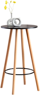DELUKE® Stehtisch Ø 60cm innen REJA - 107cm Hoch, Skandinavisches Design | Bartisch rund Indoor Hoher Tisch Bistrotisch Hochtisch, Schwarz