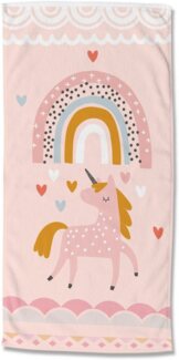 good morning Strandtuch Unilove, Microfaser (1-St), 100% Mikrofaser, 75x150, Schnelltrocknend, Kind Mädchen, Einhorn, Rosa