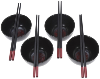 Sushi-Set - Schalen und Stäbchen, 4er-Set