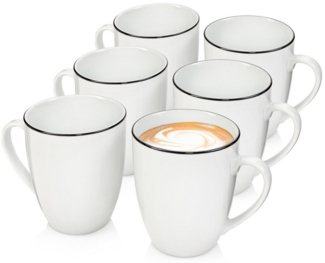 SÄNGER Porzellan Kaffeebecher Marlo Black Rim 6-teilig - NEU