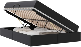 vidaXL Aufbewahrungsbett mit Matratze Schwarz 140x200 cm Kunstleder 3399612