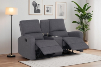 Home affaire 2-Sitzer TOURNAY, 2er-Kinosofa, Liegesofa, TV-Sessel, Multimedia-Sofa, mit manueller Relaxfunktion, Getränkehalter, Staufach