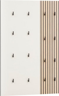 Lomadox Garderobenpaneel ALTAMURA-80, erweiterbare Garderobe Kleiderhaken modern beige Eiche Natur