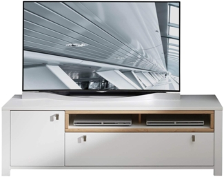 Lowboard 'SERPIO' TV-Board weiß matt Wildeiche teilmassiv