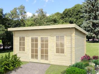 Palmako Gartenhaus Lisa 142 m² Gartenhaus aus Holz Holzhaus mit 44 mm Wandstärke Blockbohlenhaus mit Montagematerial