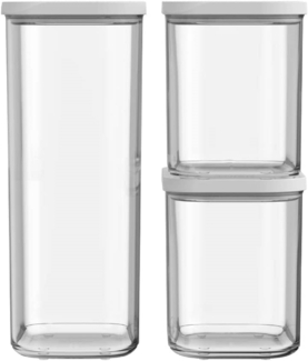 Mepal | Modula 3-teilig weiß | 2 x 1000 ml & 1 x 2000 ml | Aufbewahrungsbox mit Deckel | ideal für trockene Lebensmittel | Frischhaltedosen und Ordnungsboxen