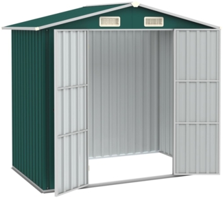 vidaXL Gerätehaus Grün 205x129x183 cm Verzinkter Stahl 46297