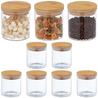 9er Set Vorratsgläser mit Deckel 500 ml