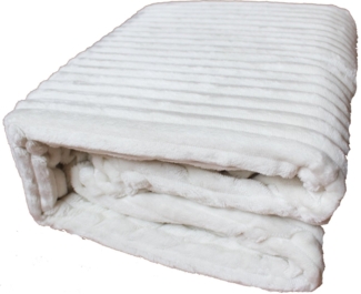 KH-Haushaltshandel Bettwäsche Winter Wende Bettwäsche Cashmere Cord Fleece, 135x200+80x80cm, Fleece, 2 teilig, uni/einfarbig weiß, Plüsch Nicky, Teddy, weich, warm, fluffig