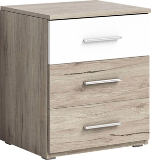 2er Set Nachtkonsole "Beta" Nachttisch 47cm eiche sanremo weiß