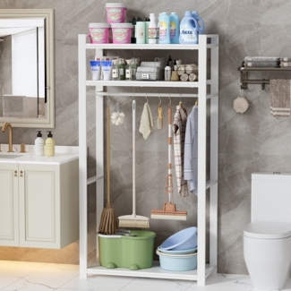 TWSOUL Mehrzweckschrank Besenschrank Staubsaugerschrank Putzmittelschrank Gerätehalter 80*170cm, schrank für Küche Wohnzimmer Waschküche