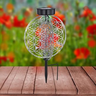 Solarleuchte Garten Scheibe 20cm Solarlampe Außen Leuchte Solar mit Pflegetuch