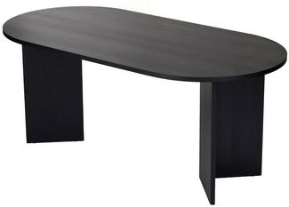 Elegant Black Dining Table, 180 x 89.5 x 75 cm | 100% Melamine Coated Particle Board, 25 mm Thickness | Perfect for Modern Dining Spaces
