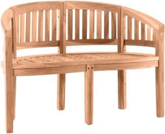 Gartensitzbank in Bananenform 120cm Teak Sitzbank Parkbank Bank Holzbank massiv