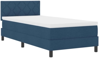 vidaXL Boxspringbett mit Matratze mit Kopfteil Blau 100 x 200 cm Stoff 3342267