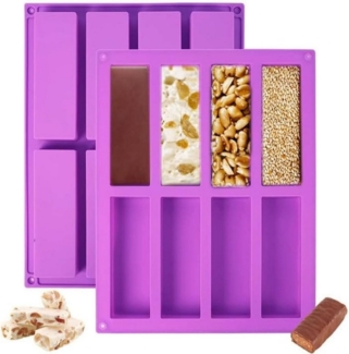 FELIXLEO Silikonform 2 Stück Müsliriegel Form Silikon Antihaft, 8 Energieriegel Backform, (1-tlg)