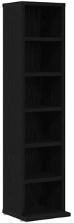 vidaXL CD-Schrank Schwarz Eichen-Optik 21x20x88 cm Holzwerkstoff 862421