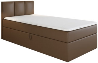 A&J MöbelLand GmbH Boxspringbett Einzelbett NASI mit Bettkasten, Topper und gepolstertem Kopfteil. (Boxspringbett mit Bettkasten und gepolstertem Kopfteil. Gratis Topper – nur jetzt erhältlich!, Kostenlose Lieferung! TOP ANGEBOT), Länge 208 cm Höhe 106 cm