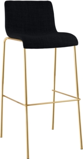 CLP Barhocker Hover stapelbar Stoffbezug Vierfußgestell Goldoptik bis 150 kg,schwarz