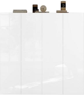INOSIGN Schuhschrank SMILE Breite 124 cm, Höhe 114 cm, Schuhregal mit 5 Ebenen, 10 Fächer, Schuhkommode in Weiss Hochglanz Lack
