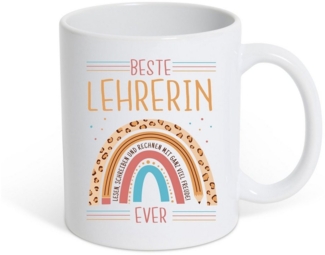 Youth Designz Tasse Beste Lehrerin Ever Kaffeetasse Geschenk mit Süßem Spruch, Keramik, mit Liebem Spruch