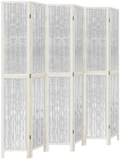 vidaXL 6-tlg. Raumteiler Weiß Massivholz Paulownia 358684