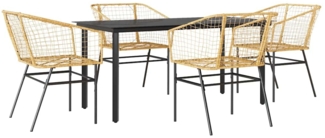 vidaXL 5-teiliges Garten-Esszimmerset Braunes Polyrattanglas 3334593