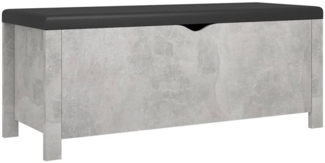vidaXL Aufbewahrungsbox mit Kissen Betongrau 105x40x45 cm 3279330