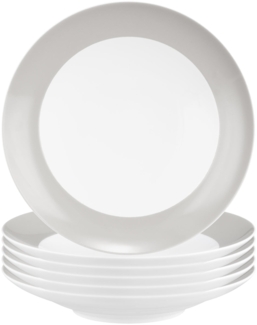 Seltmann Weiden Liberty Pure Colors Suppenteller ø 23,5 cm 6er Set - New Grey